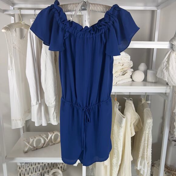 19 Cooper Pants - 19 Cooper size small blue romper, sexy, playful, date night, picnic #2605